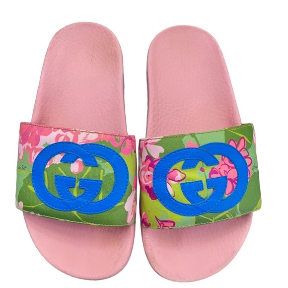 GUCCI X KEN SCOTT Interlocking G Womens
Slides Sandals 35 - Picture 2 of 13